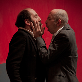 Braille. Vue de la performance Braille créée par Gaëtan Chataigner et Loïc Touzé pour le Frac des Pays de la Loire, février 2012. Cliché Vaida Budreviciute